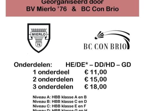 Senioren: MieCon toernooi 22 maart